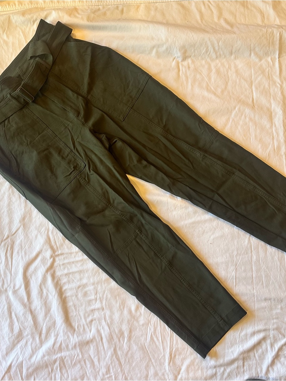 Banana Republic Olive Green Straight-Leg Belted Pants - Picture 5 of 8